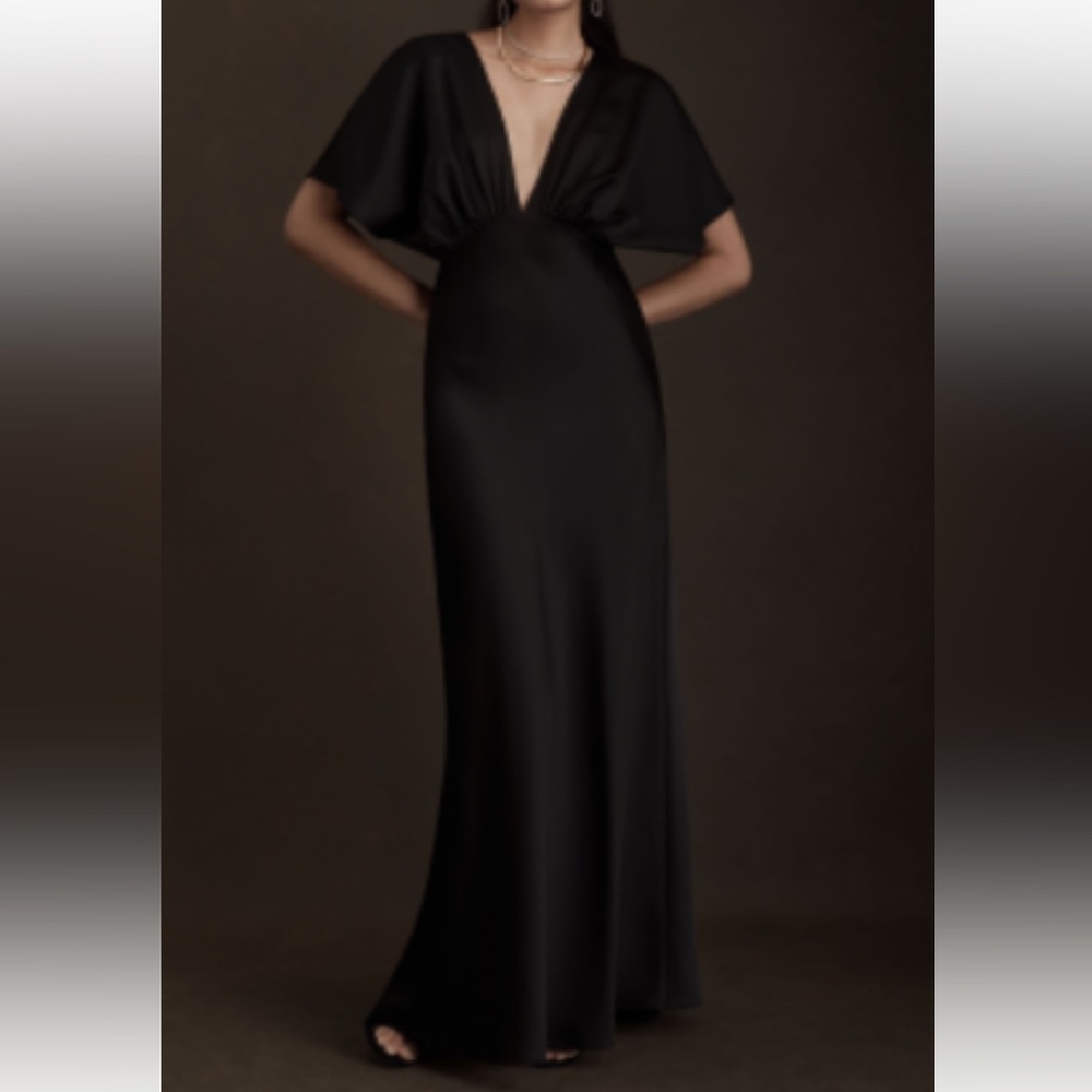 Anthropologie BHLDN Leila Satin Charmeuse Maxi Dress